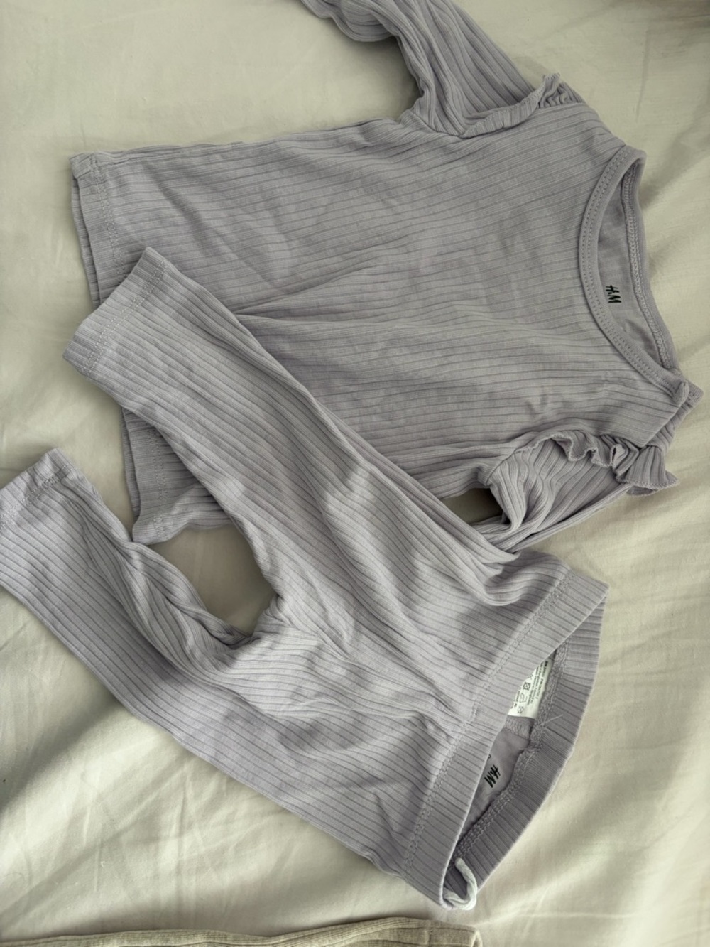H&M Ribbed Baby Set in Light Lavender 6M